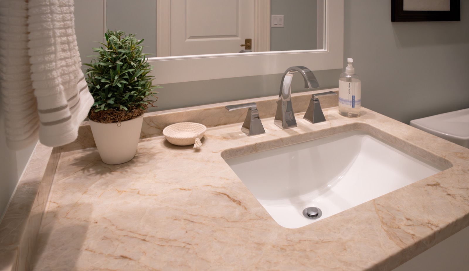 Quartzite vanity detail
