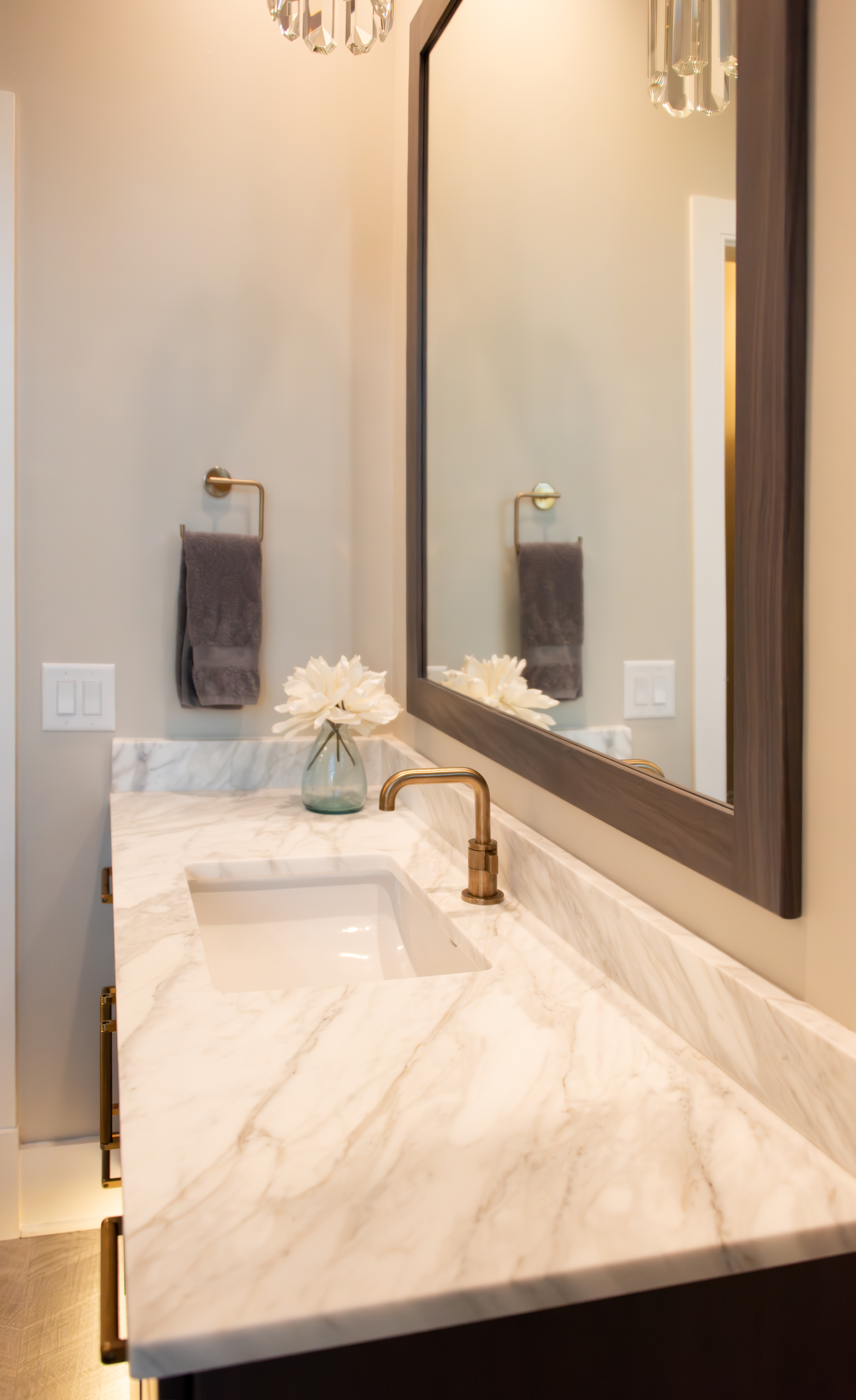 Marble bathroom vanity