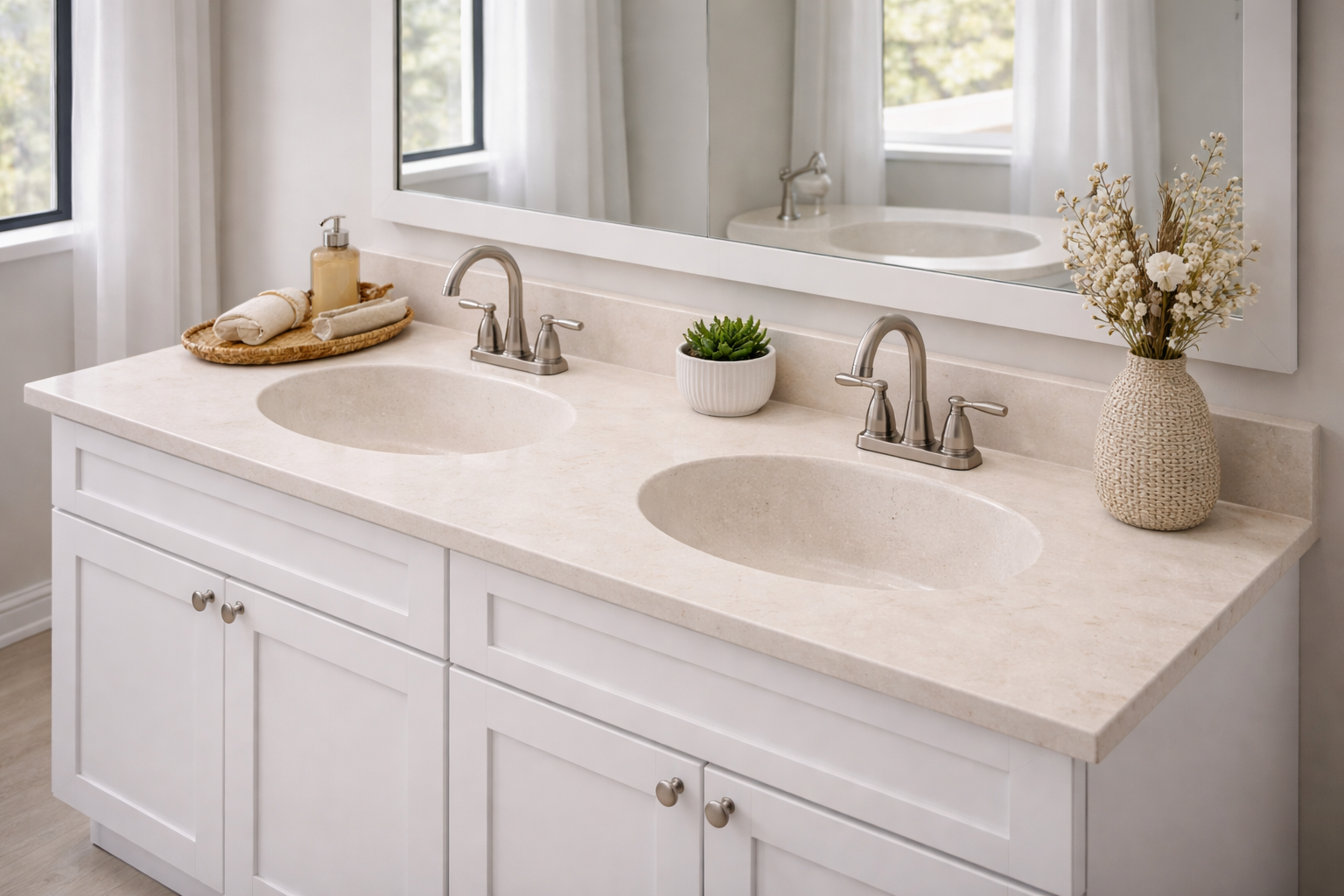 Cultured marble vanity