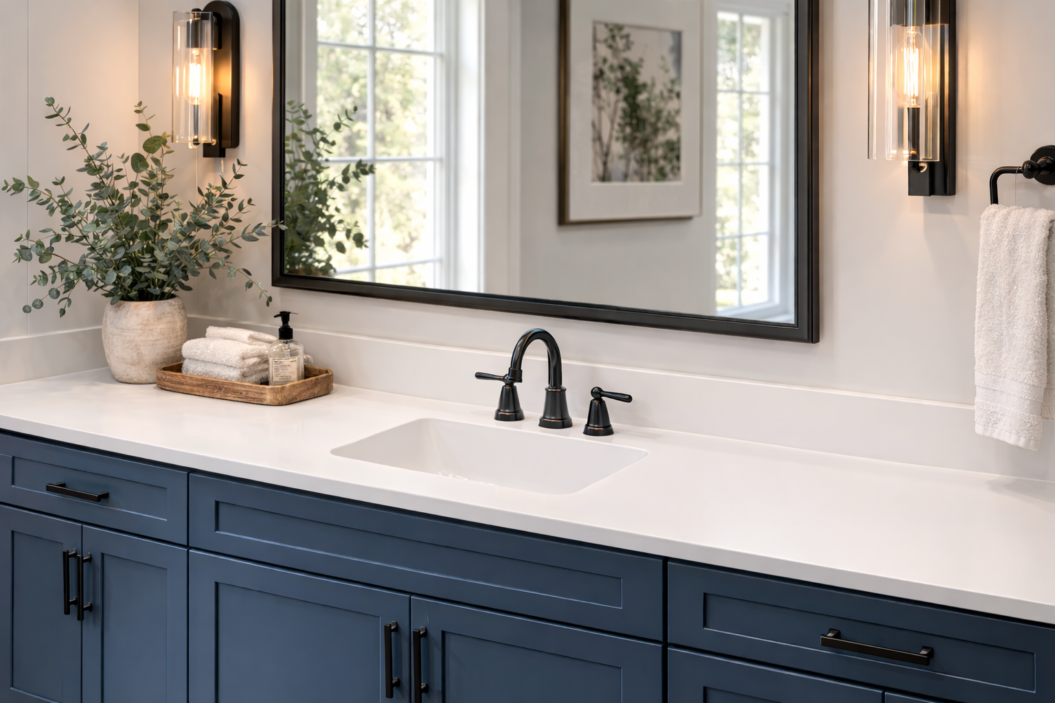 Cultured marble bathroom vanity