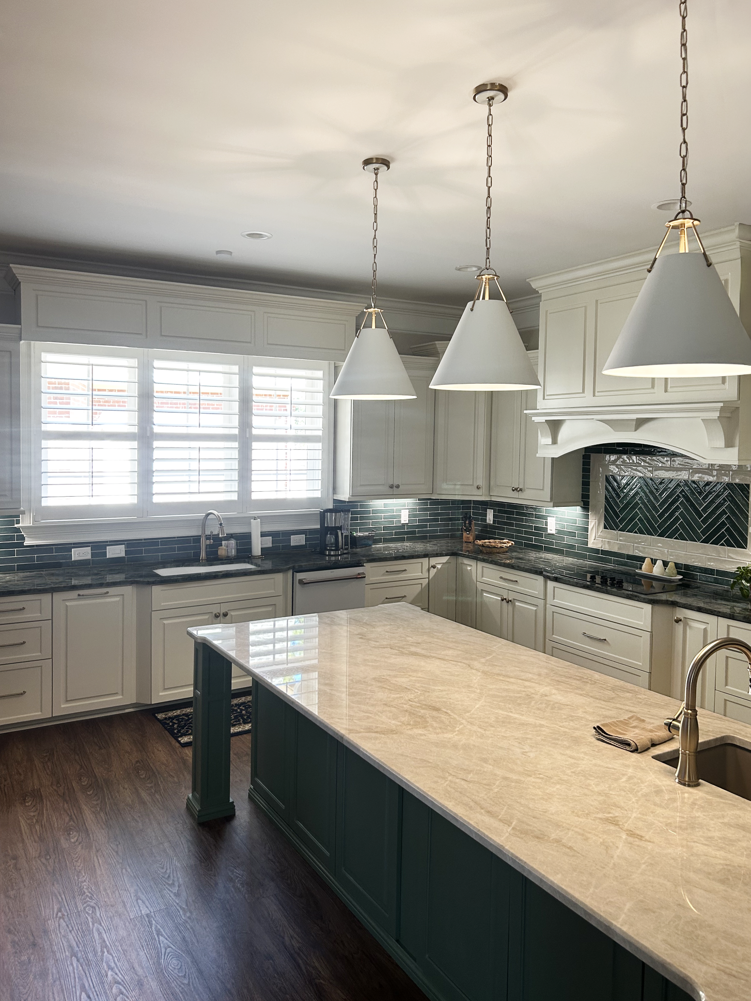 Quartzite kitchen island